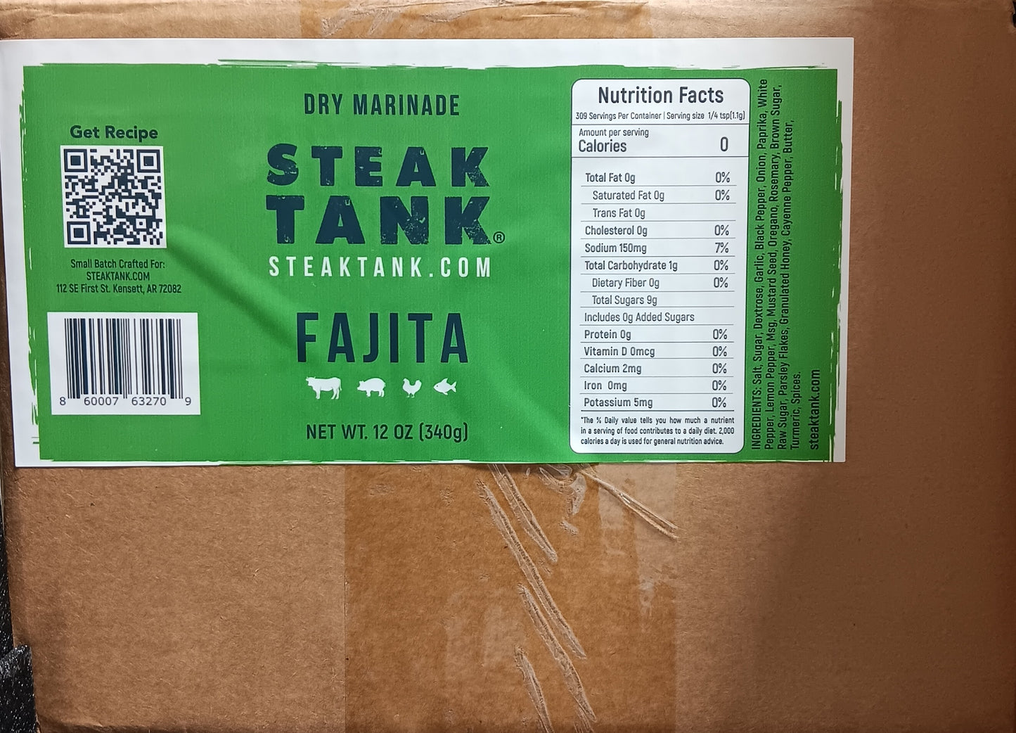 STEAK TANK FAJITA SEASONING 12 oz -Case of 12