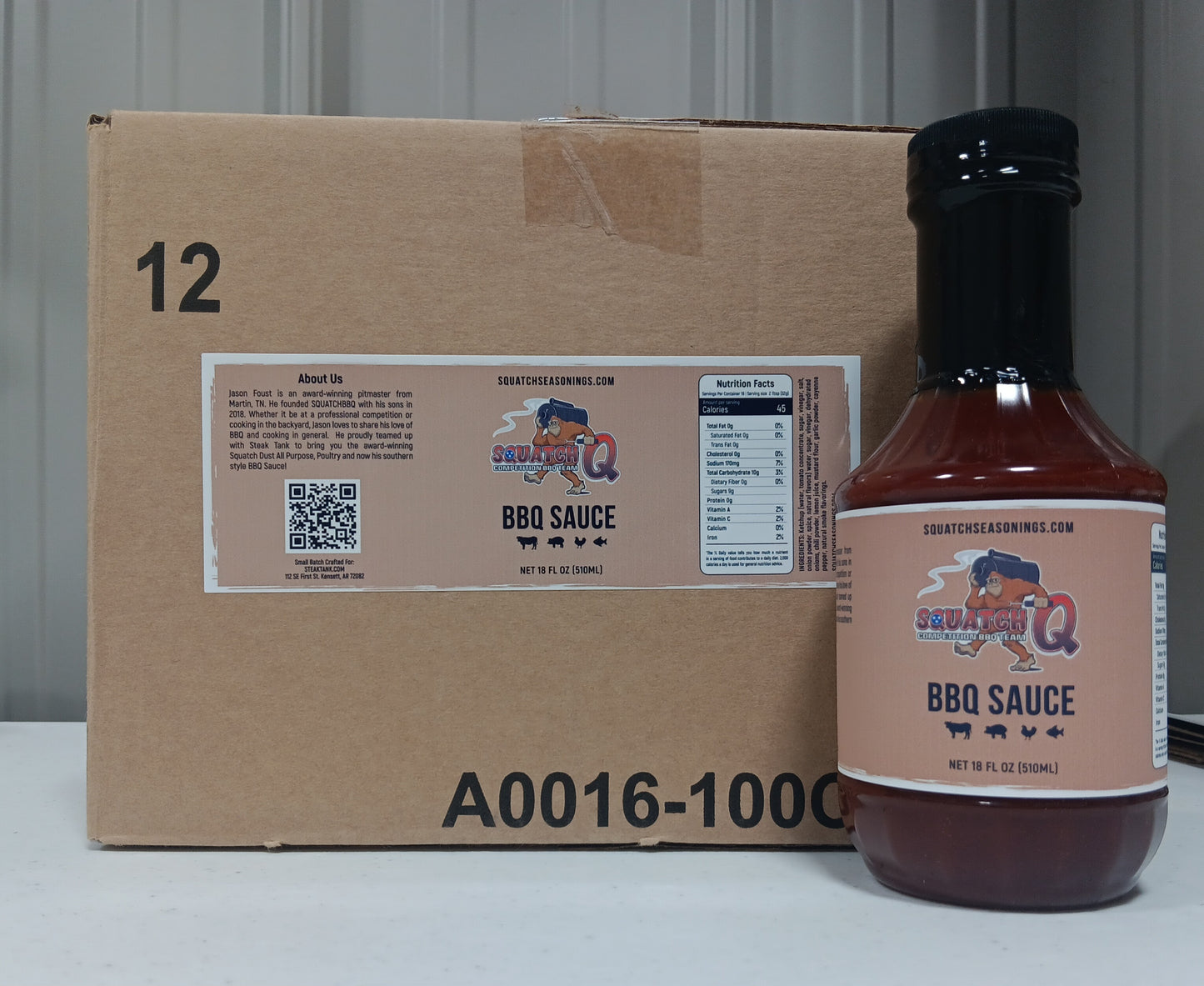 SQUATCH BBQ SAUCE - CASE OF 12 - 18 OZ. BOTTLES