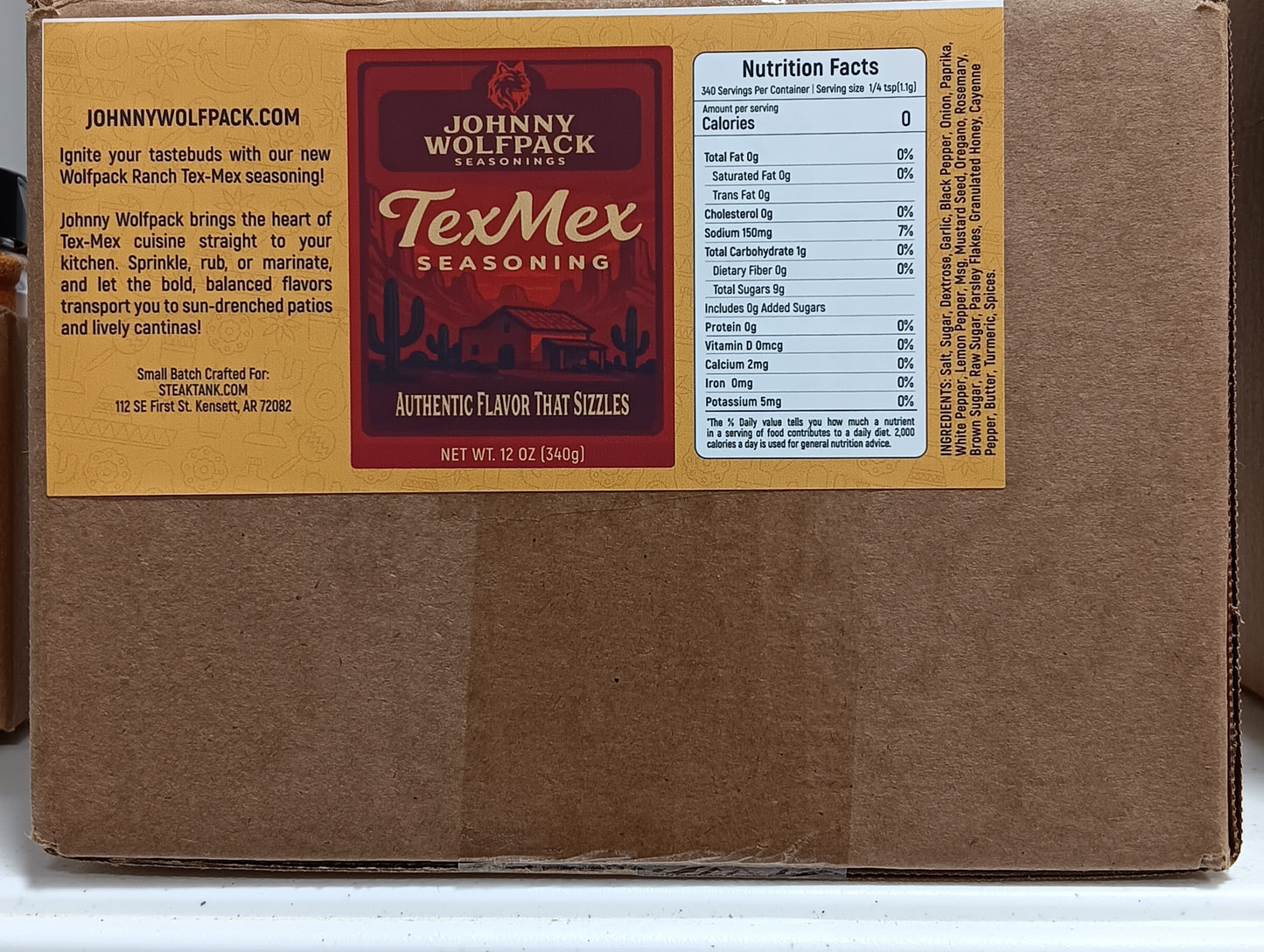 Johnny Wolfpack Tex-Mex Seasoning CASE (12-12oz Shakers)