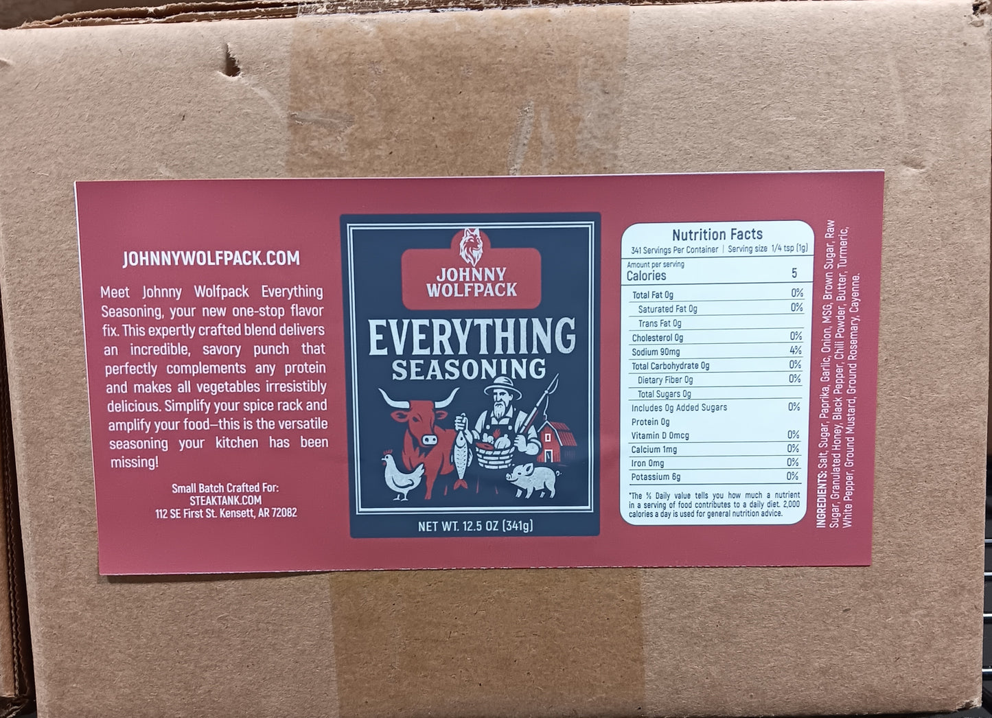 Johnny Wolfpack Everything Seasoning CASE (12-12.5oz Shakers)