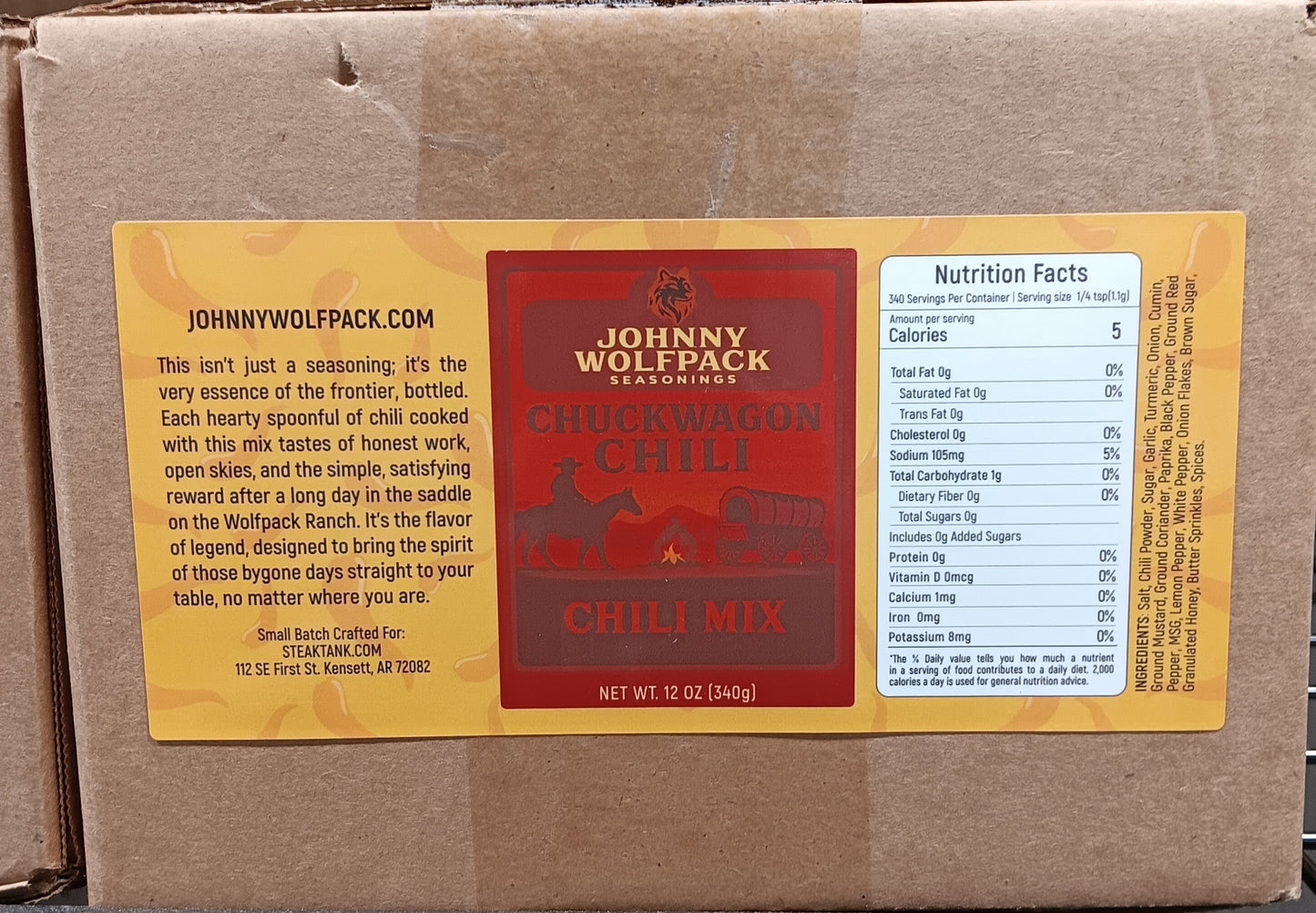 Johnny Wolfpack Chili Seasoning CASE (12-11oz Shakers)