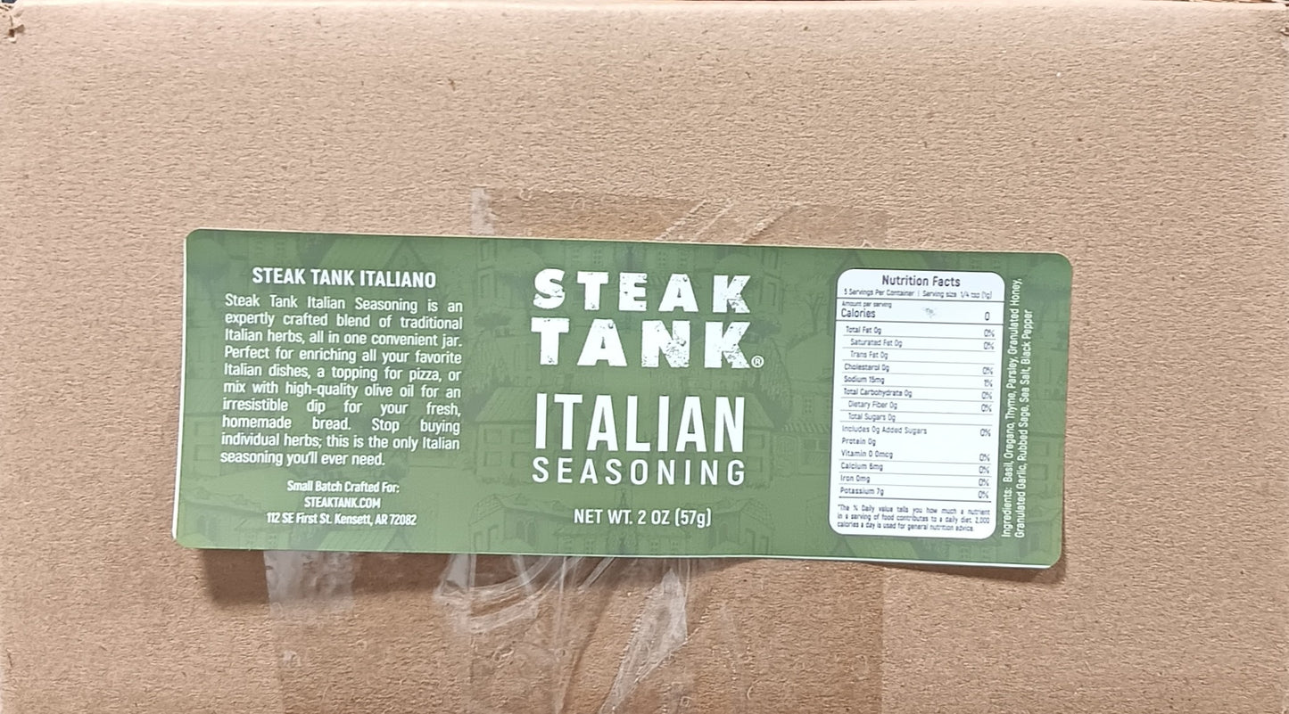 STEAK TANK ITALIAN SEASONING BLEND - Case of 20 - 2oz. Mini Shaker