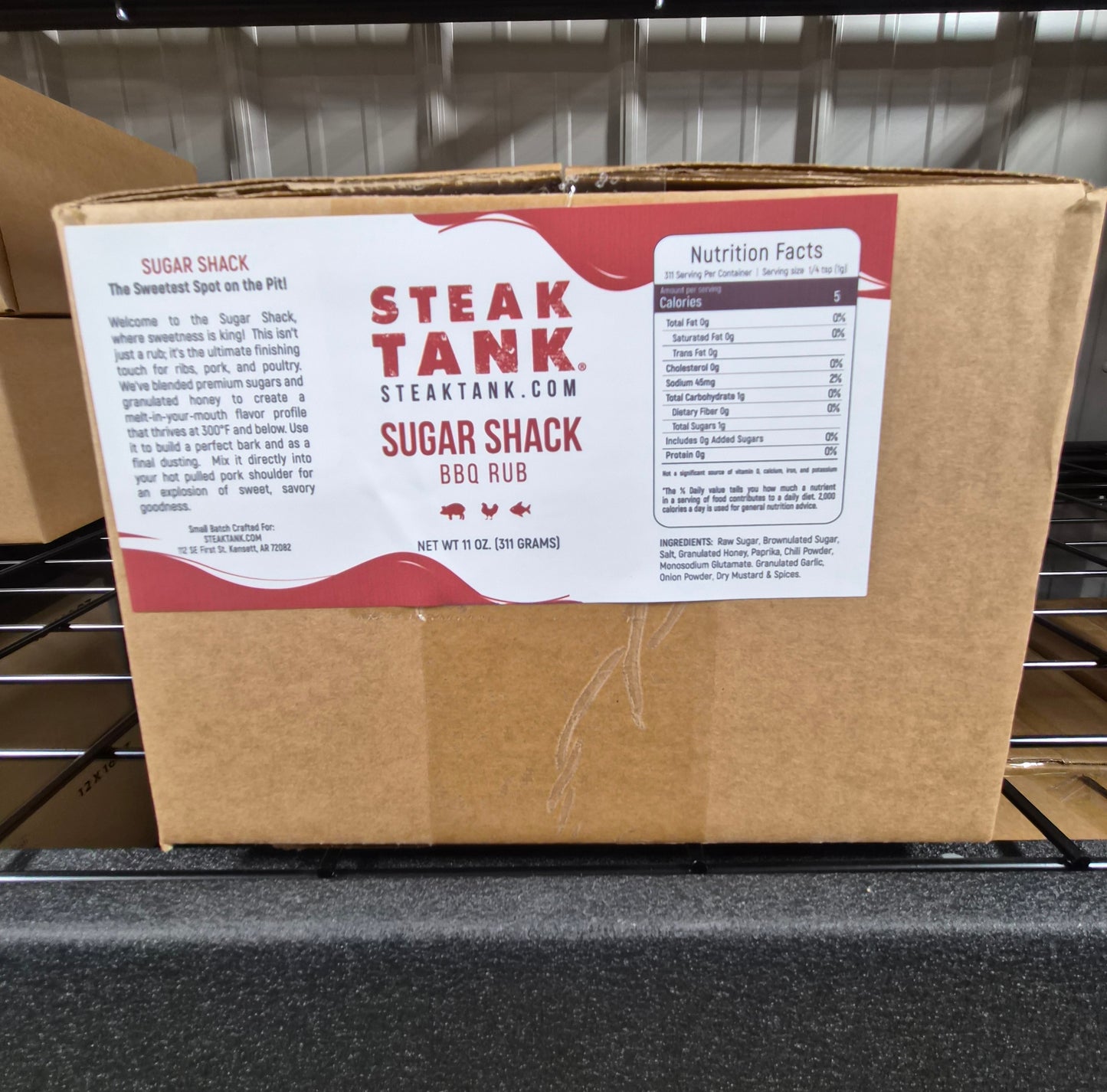 STEAK TANK SUGAR SHACK BBQ RUB 11 oz -Case of 12