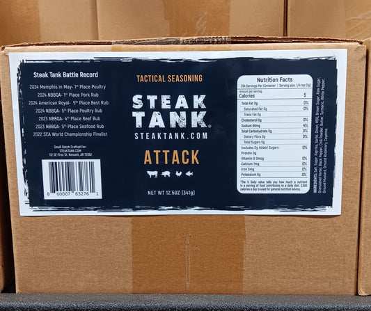 STEAK TANK ATTACK All Purpose Seasoning 12.5 oz -Case of 12
